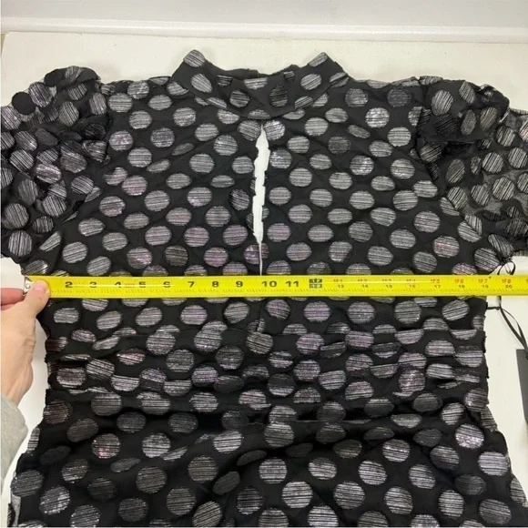 House of Harlow 1960 x REVOLVE Black Metallic Dot Carlo Mini Dress XL - Picture 8 of 10